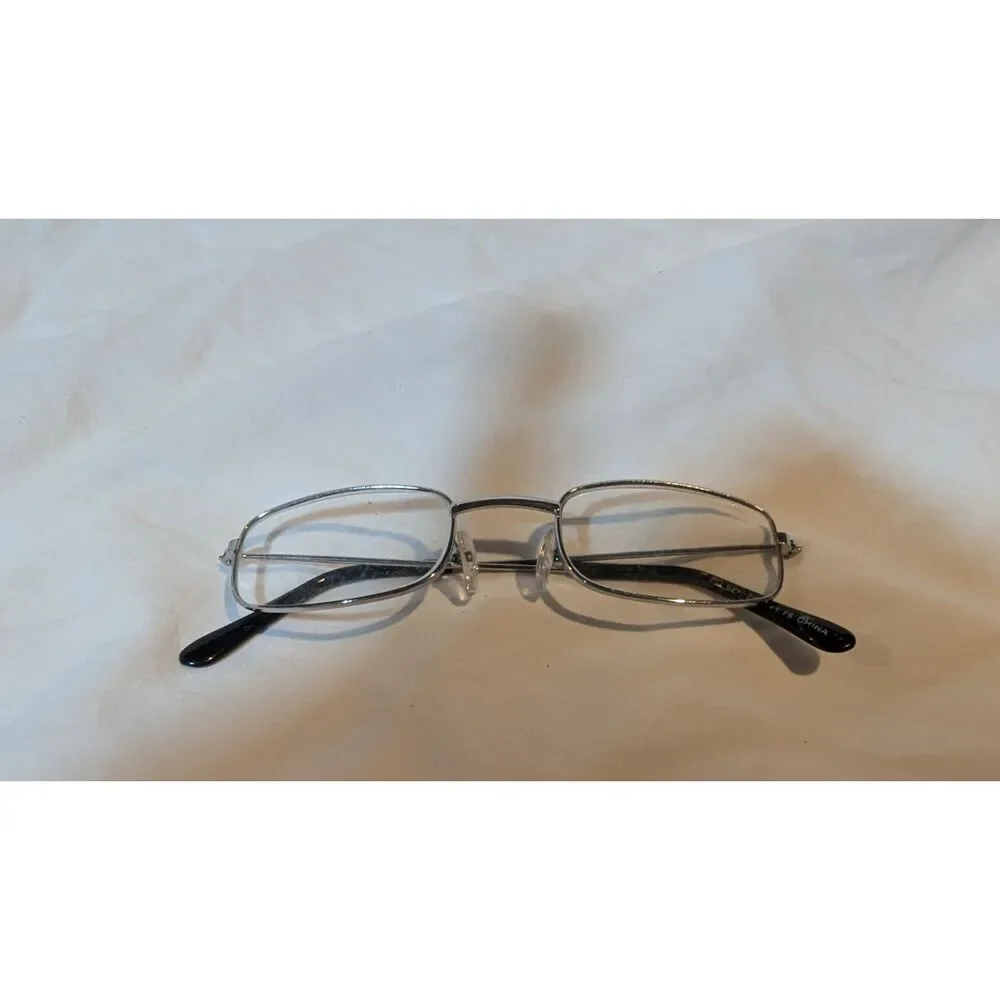 Silver Colored Rectangle Eyeglass Frames